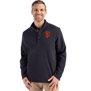 San Francisco Giants Cutter & Buck Hunts Point Eco Textured Fleece Recycled Mens Snap Pullover - 1 of 1