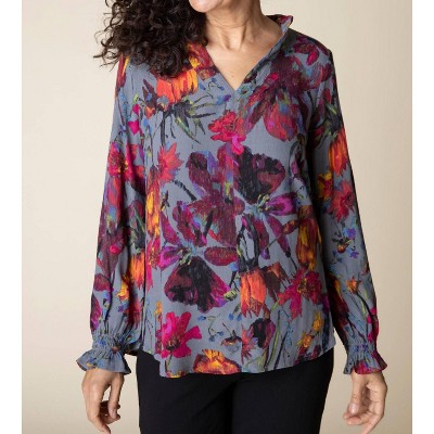 Women's Vintage Print Flounce Shirt - habitat