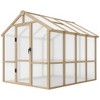 Outsunny 6.6 x 8 ft. Wooden Polycarbonate Greenhouse with Roof Vent and Lockable Door, Walk-in Greenhouse Kit for Backyard, Garden, Patio, Brown - 4 of 4