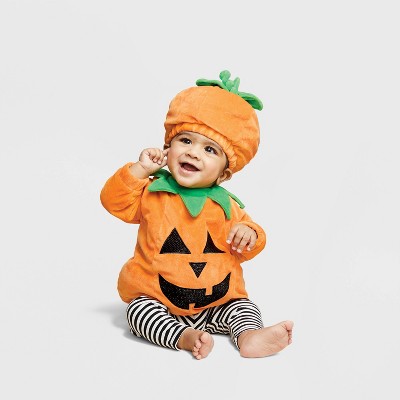 Baby Pullover Pumpkin Costume With Hat 