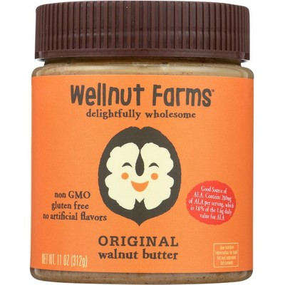 Wellnut Farms Nut Butter Walnut Original - Case of 6 - 11oz