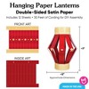 Big Dot of Happiness Lunar New Year 3D Hanging Paper Lanterns Banner Kit 12 Ct Red and Gold Party Decorations DIY Craft Set with 30 Feet of Cord - 3 of 4