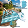 Outdoor Rug Waterproof Mat Outside Rugs for Patio Camping Balcony Modern Strip Plastic Straw Rug - 3 of 4