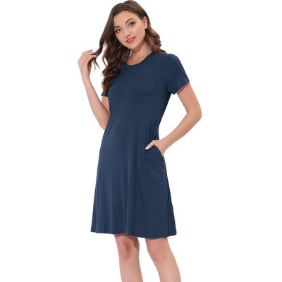 cheibear Women's Tank Crew Neck Soft Lounge Sleeping Pullover Pajama Dress Nightgown