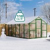 8x12 Ft Aluminum Large Walk-in Greenhouse, Polycarbonate Greenhouse with Adjustable Roof Vent for Outdoors, Greenhouse for Patio, Lawn - 3 of 4