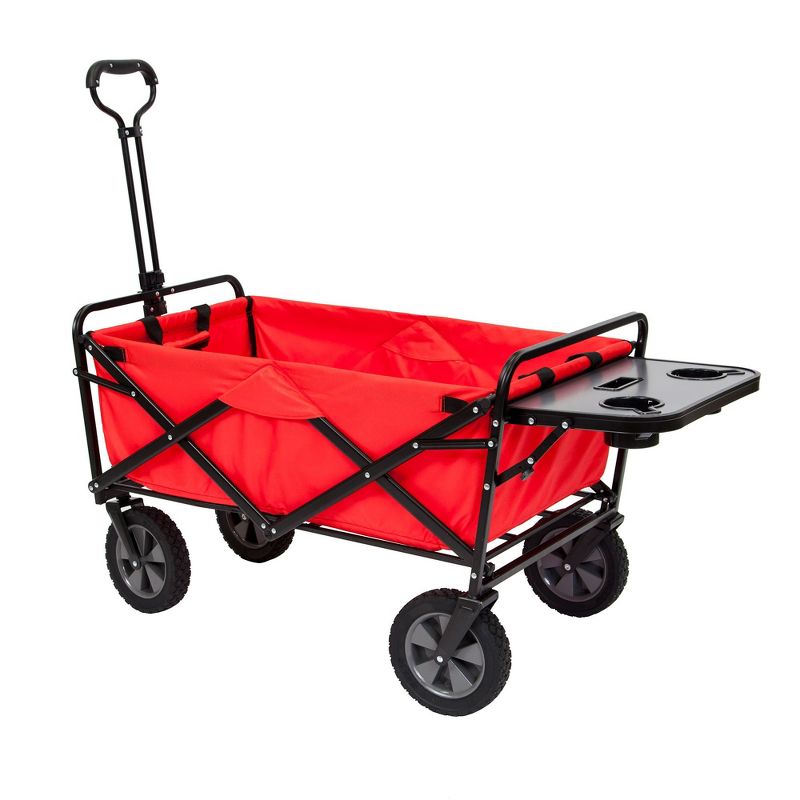 Mac Sports Folding Outdoor Garden Utility Wagon Cart w/ Table (1 Red, 1 Blue), 2 of 6