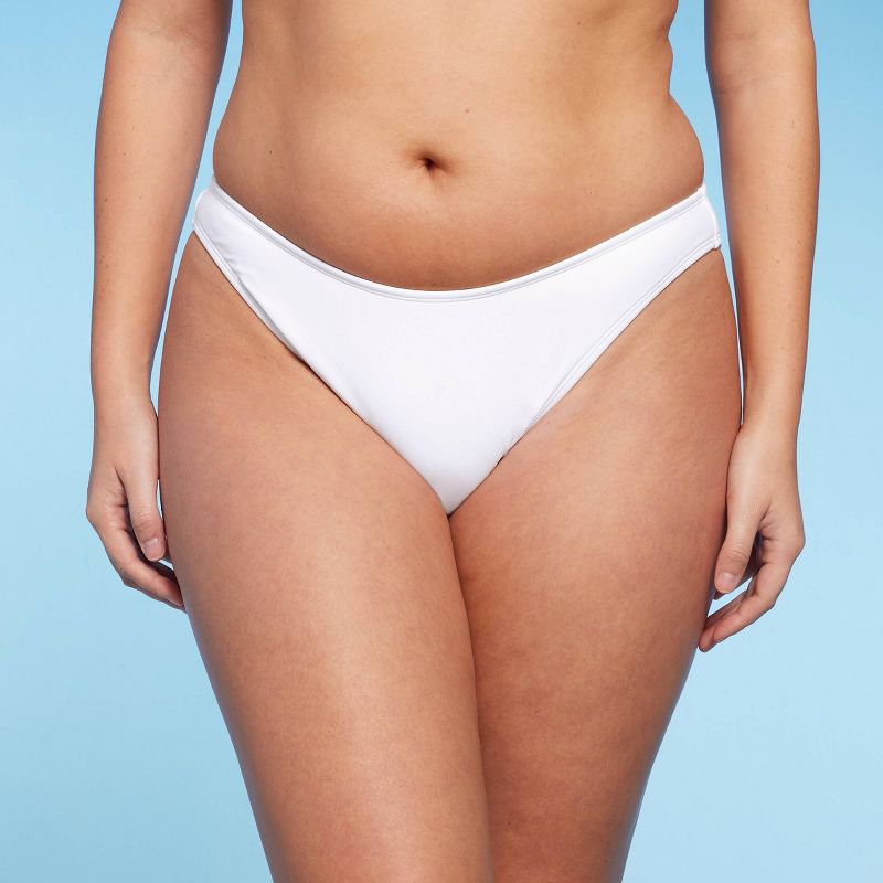 Women's High Leg Extra Cheeky Bikini Bottom - Wild Fable™ White, 5 of 7