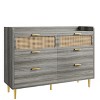 6 Drawer Rattan Dresser, Narrow Wicker Chest of Drawer with Railed Edge, Metal Legs - 4 of 4
