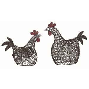 Transpac Metal 11.5 in. Brown Spring Roosters Figurine Home Decorations Set of 2 - 1 of 4