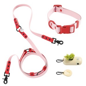 THE LICKER STORE Luna 8FT Adjustable 6-in-1 Waterproof Hands-Free Leash and Collar with LED Flashlight, Bag Dispenser, and Poop Bag Holder - 1 of 4