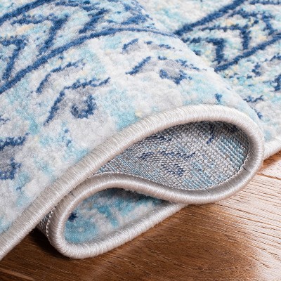 Ivory and Aqua Hand-knotted Synthetic 8' x 10' Area Rug