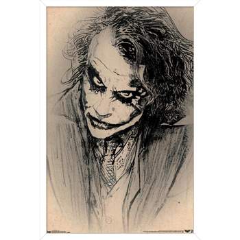 Trends International DC Comics Movie - The Dark Knight - The Joker - Sketch Framed Wall Poster Prints