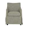London Upholstered Skirted Dining Arm Chair with Hidden Casters Grey - 2 of 4