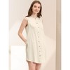 INSPIRE CHIC Women's Button Up Sleeveless Crew Neck Shirtdress - 2 of 4