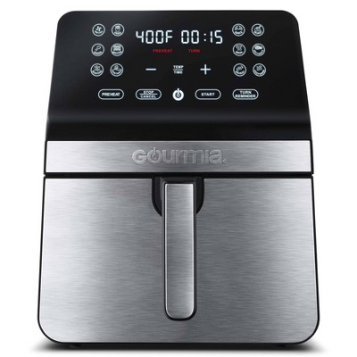 Gourmia 8-Qt Digital Air Fryer with Guided Cooking, Stainless Steel, 13.5  High, New 