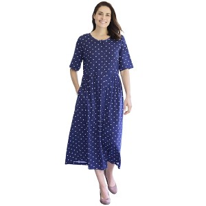 Woman Within Petite Button-Front Essential Dress - 1 of 4