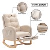 Lycvki High Back Accent Rocking Chair with Footrest  and Wood Legs - 2 of 4