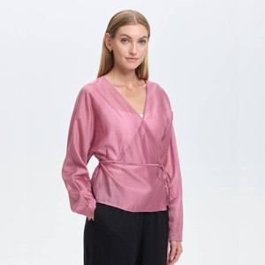 Women's Long Sleeve Sheer Wrap Shirt - A New Day™ - 1 of 3