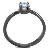 Slickblue Women's Engagement-Style Ring – 4.5mm Amethyst CZ Stone with Sleek IP Light Black Band – Size 5–10 - 3 of 4
