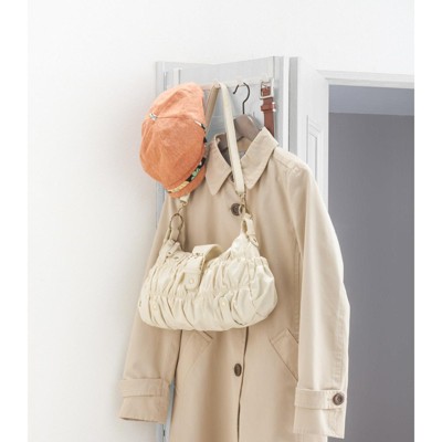 Black Steel Over-the-Door Hook Rack with Five Hooks