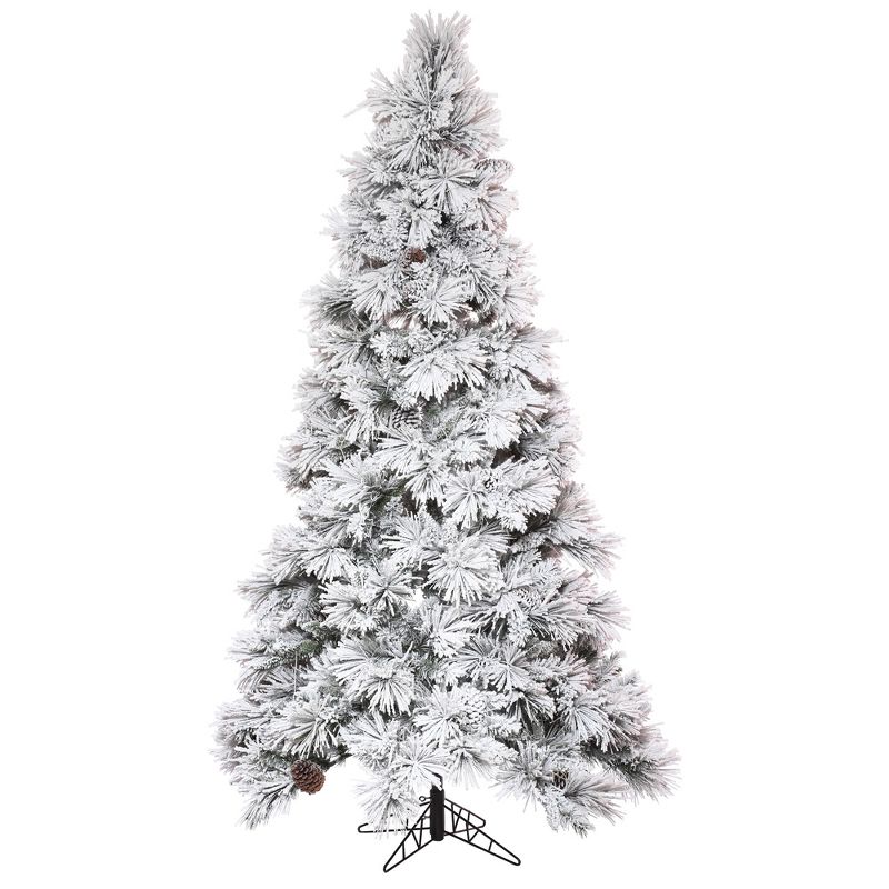 Vickerman Flocked Atka Pine Artificial Christmas Tree, 1 of 6