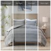 3Pcs Light Weight Duvet Set, Artisan Style Jacquard Strip Design Ultra Soft Bed Set for All Seasons with Matching Shams - 2 of 4