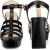 Allegra K Women's Platform Square Toe T-Strap Chunky Heel Sandals - 3 of 4