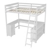 TIRAMISUBEST Twin/Full Size Loft Bed with U-shaped Desk, 1 Drawer and Storage Shelves, Solid Wood Loft Bedframe with Storage Cabinet and Ladder - 4 of 4