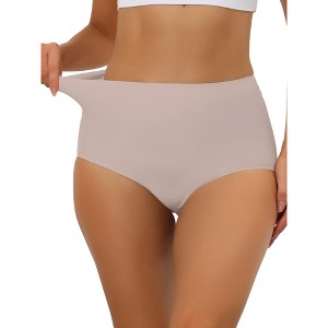 Allegra K Women's Elastic High-Waisted Unlined Breathable No-Show Hipster Underwear - 1 of 4