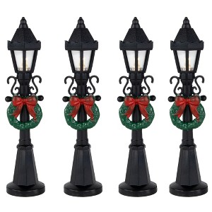 Northlight Set of 4 Lighted Street Lamps Christmas Village Display Pieces - 4.75" - 1 of 4