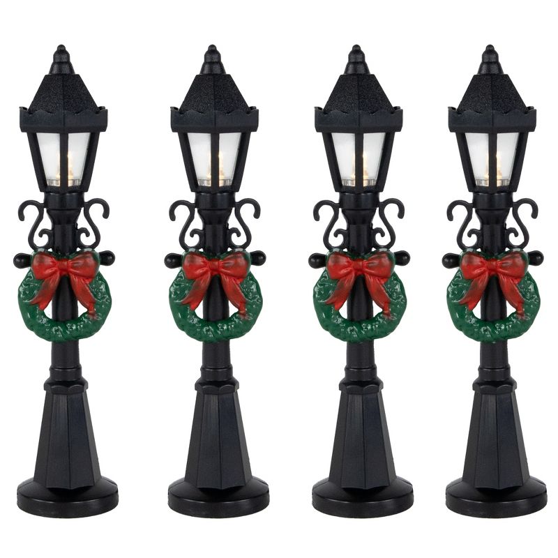 Northlight Set of 4 Lighted Street Lamps Christmas Village Display Pieces - 4.75", 1 of 7