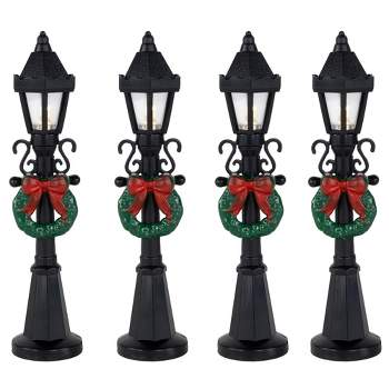 Northlight Set of 4 Lighted Street Lamps Christmas Village Display Pieces - 4.75"
