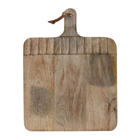 Small White Wood, Marble & Jute Cutting Board - Foreside Home & Garden