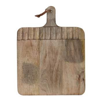 Wide Rectangle Hand Carved Wood Serving Cutting Board - Foreside Home & Garden