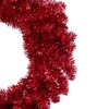 Northlight Metallic Artificial Double Tinsel Christmas Wreath - 24" - Red - Unlit - image 2 of 3