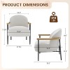 Modern Accent Chair with Teddy Fabric, White Wood Arm Rest Chair for Living Room - 2 of 4