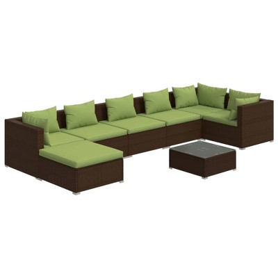 vidaXL Garden Lounge Set Brown PE rattan Large Modular