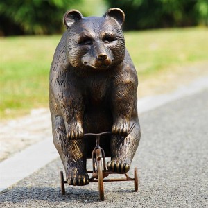 SPI Home Big Bear on Little Trike – 23" H Whimsical Bronze Metal Garden Sculpture - 1 of 3