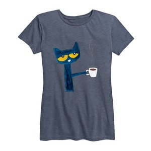 Women's - Pete The Cat - With Coffee Short Sleeve Graphic T-Shirt - 1 of 4