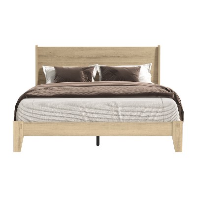 Galano Abby Retro Oslo Oak Gray Wood Frame Queen Platform Bed With ...