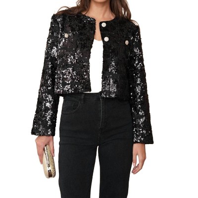 Women's Sequin Tweed Jacket - CHOKLATE PARIS