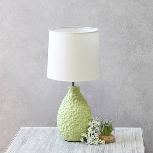 Textured Stucco Ceramic Oval Table Lamp - Simple Designs - 1 of 4