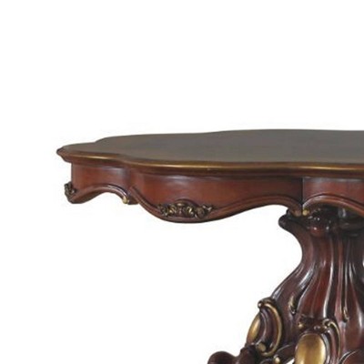 Transitional Cherry Oak Round Extendable Dining Table