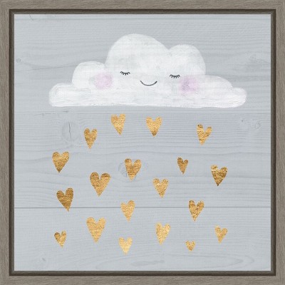 Sweet Dreams Gray and Gold Canvas Wall Art 16 x 16-in.