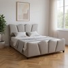 HomeRoots Gray Tufted Velvet Upholstered Full Bed Frame - 2 of 4