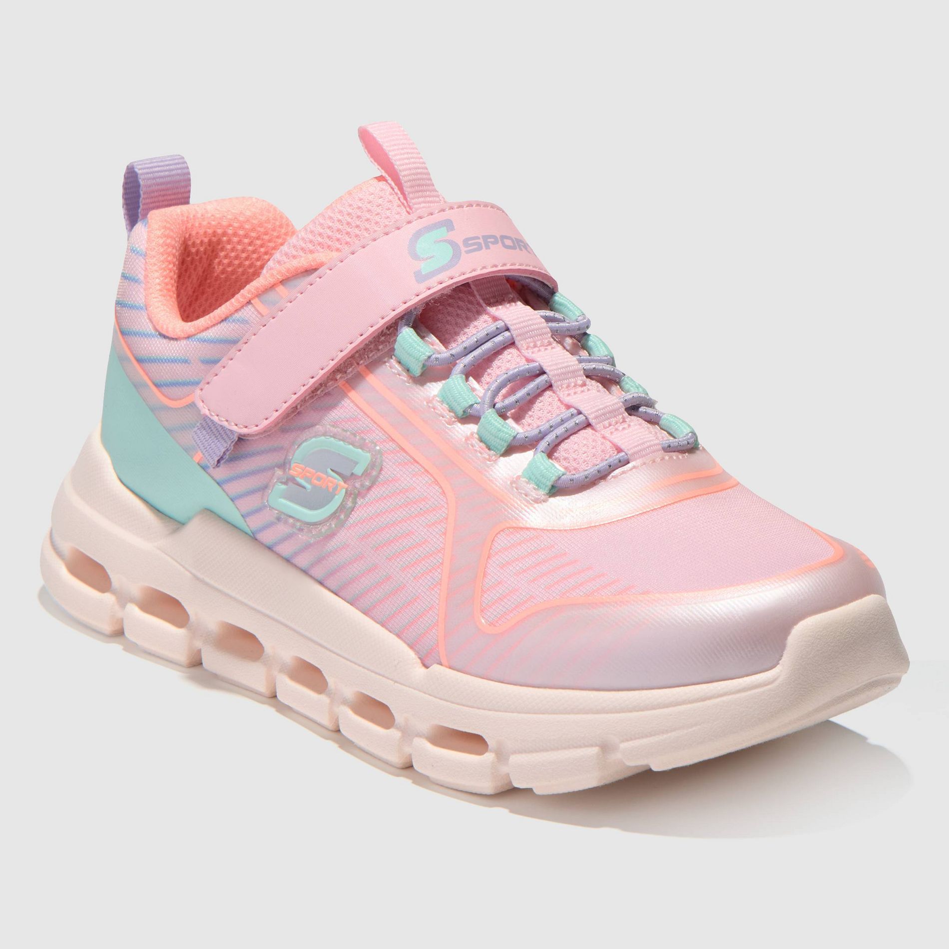 S Sport By Skechers Kids' Adina Hook and Loop Sneakers - Light Pink