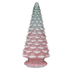 Old World Christmas Glass Battery-Operated Frosted Christmas Tree, Pink, 14in - 1 of 4