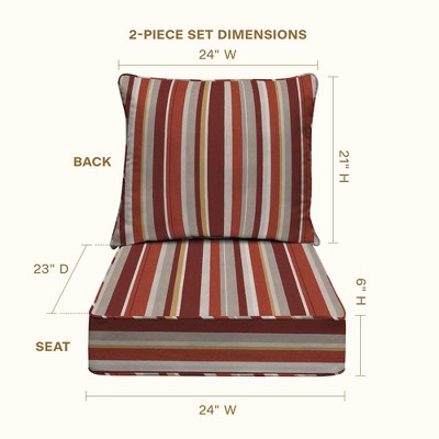 Stripe Brick Outdoor Deep Seating Cushion Set