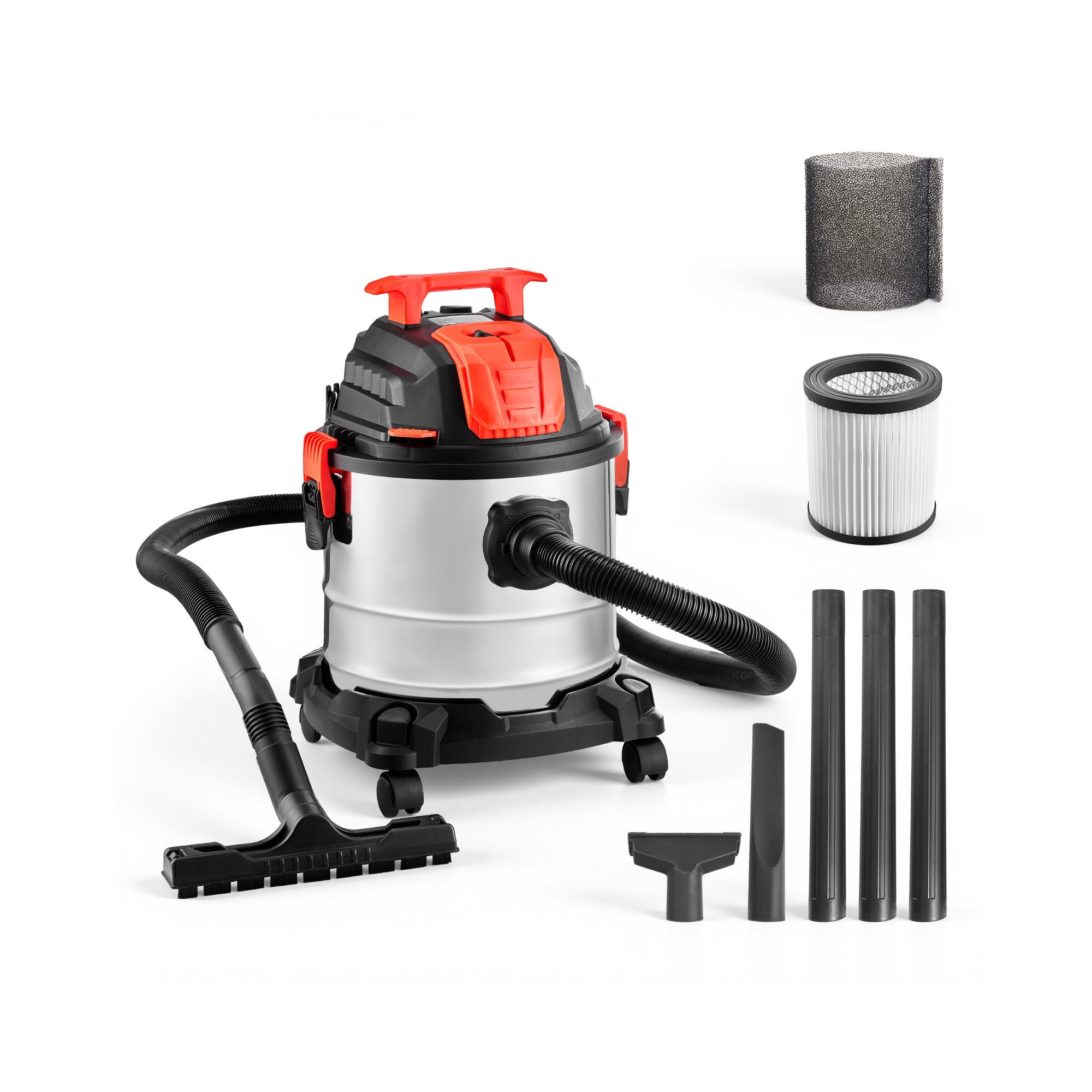VEVOR Shop Vac, 5.8 Gallon Wet Dry Shop Vacuum, 4 Peak HP with One-Button Self-Cleaning, 900W Input Power, 1.25in x 7ft Hose, 9.8ft Cord, Gray & Black