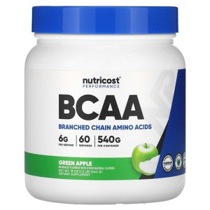 Nutricost Performance, BCAA, Green Apple, 1.2 lb (540 g) - 1 of 2